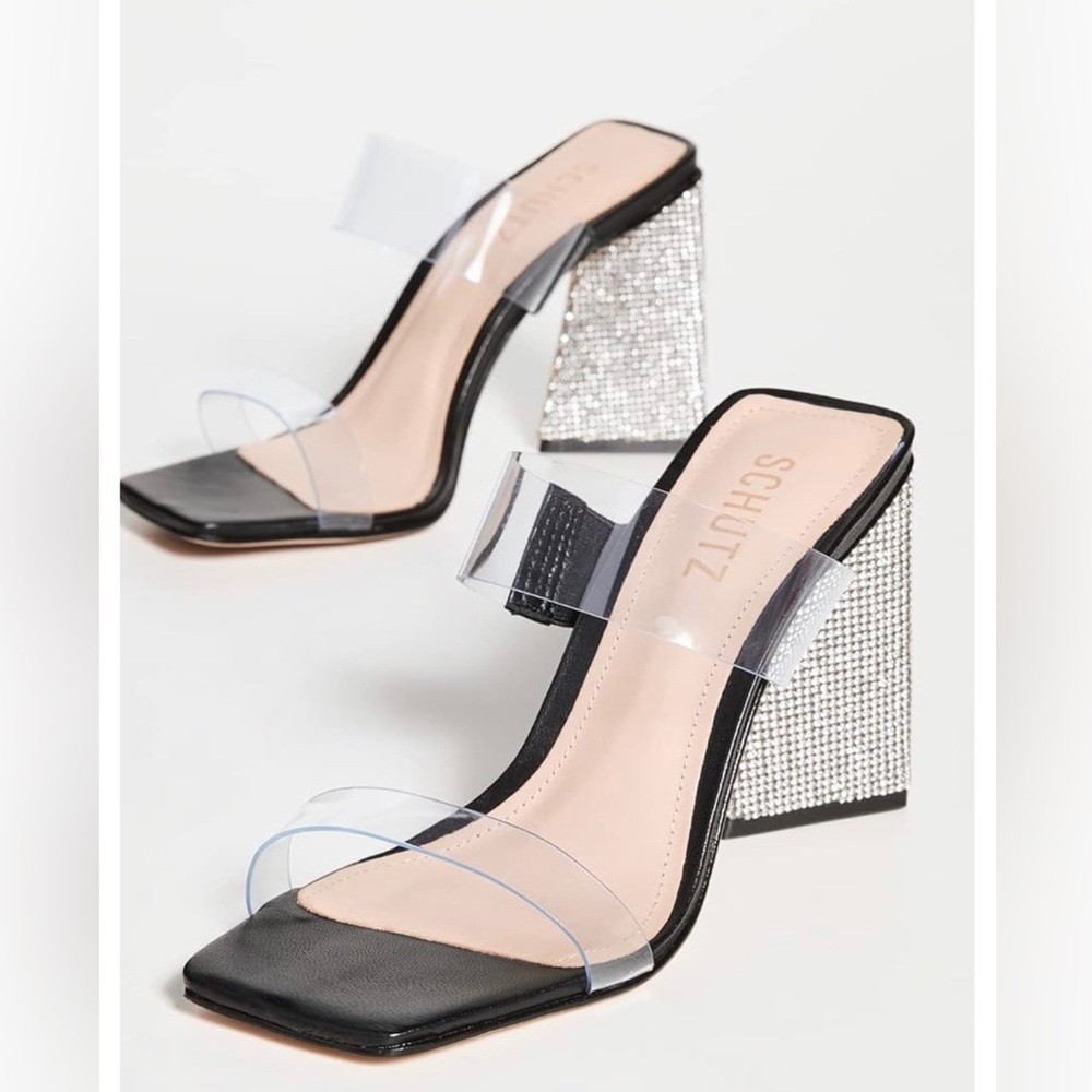 Schutz Arielle-Vinyl Transparent Heel.